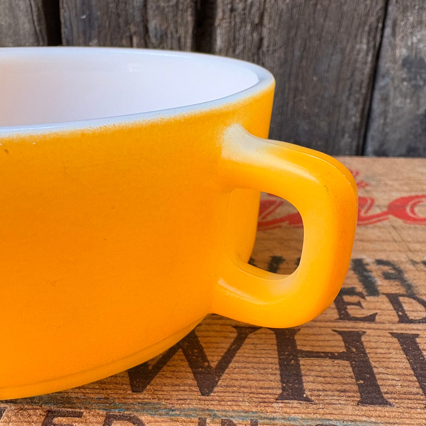 【1960-1976 USA vintage】Fire-King Yellow Soup Mug