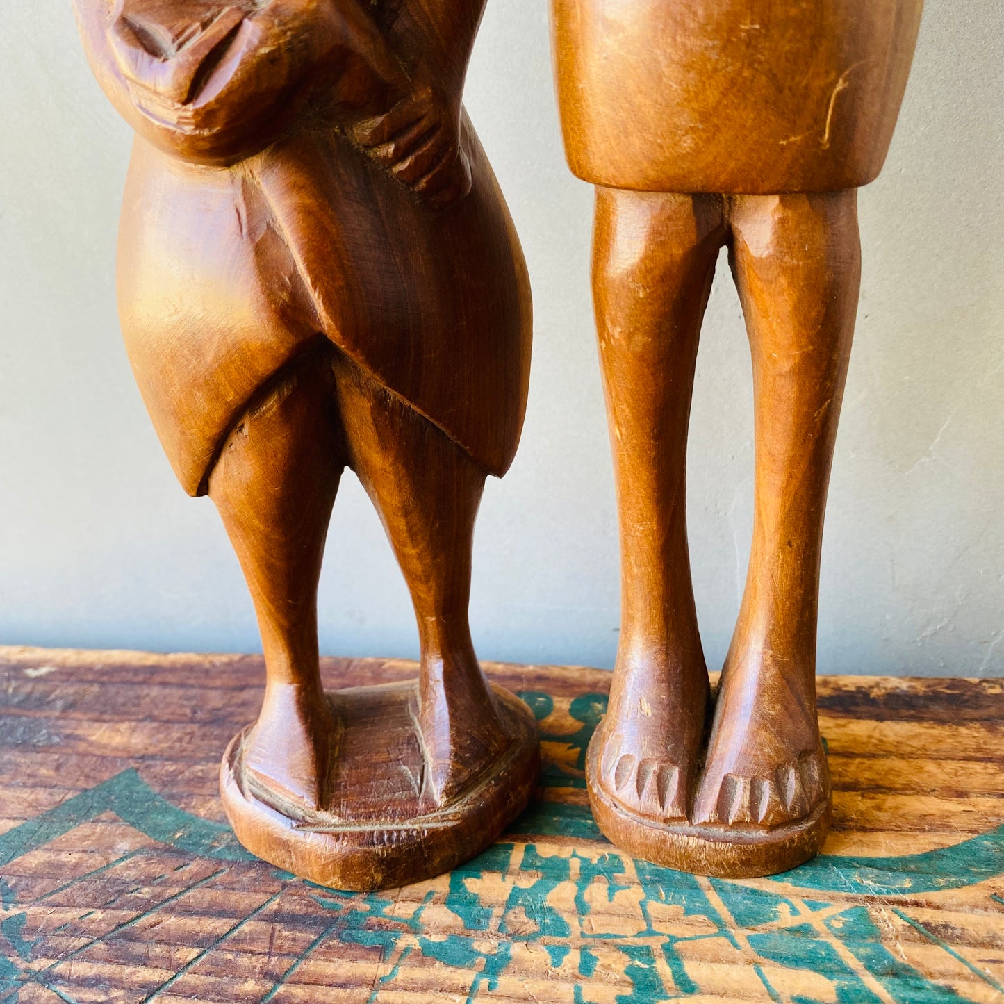 【1960s-1970s vintage】 Africa wood figure set