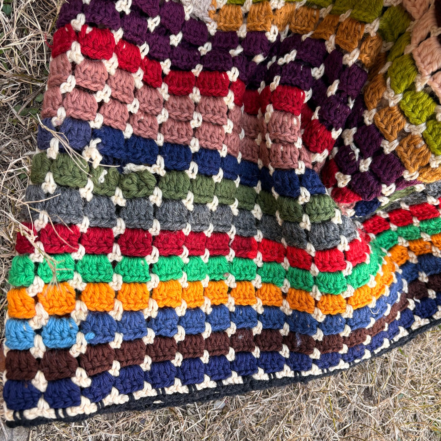 【USA vintage】 granny square blanket