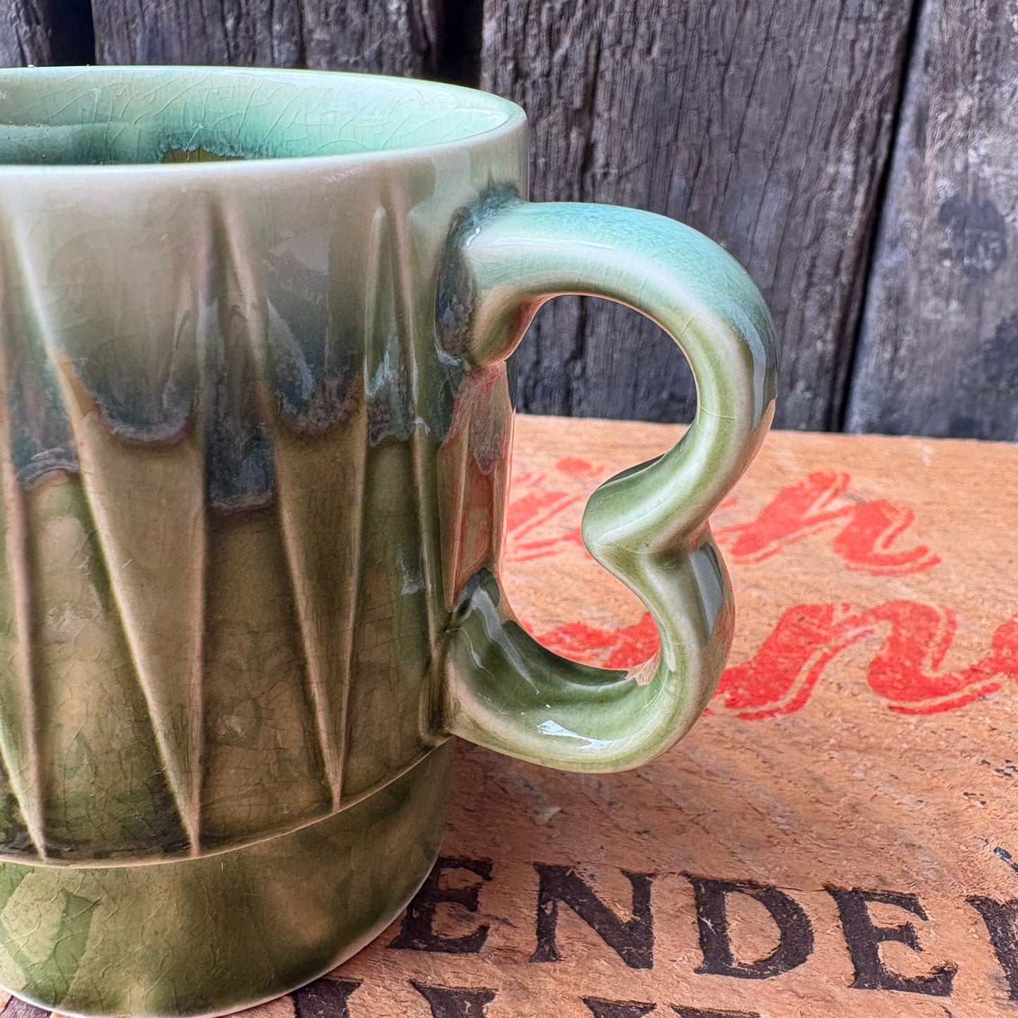 【1970s vintage】JAPAN stacking mug Green