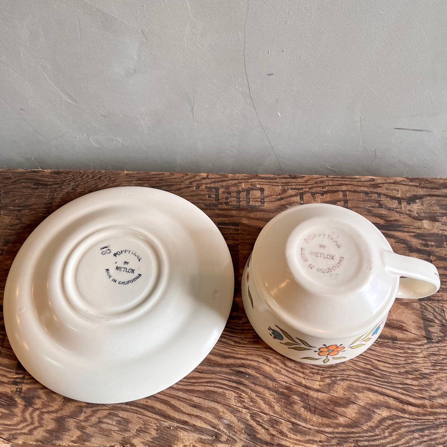 【USA ‘66 vintage】Metlox Poppytrail California Cup & saucer