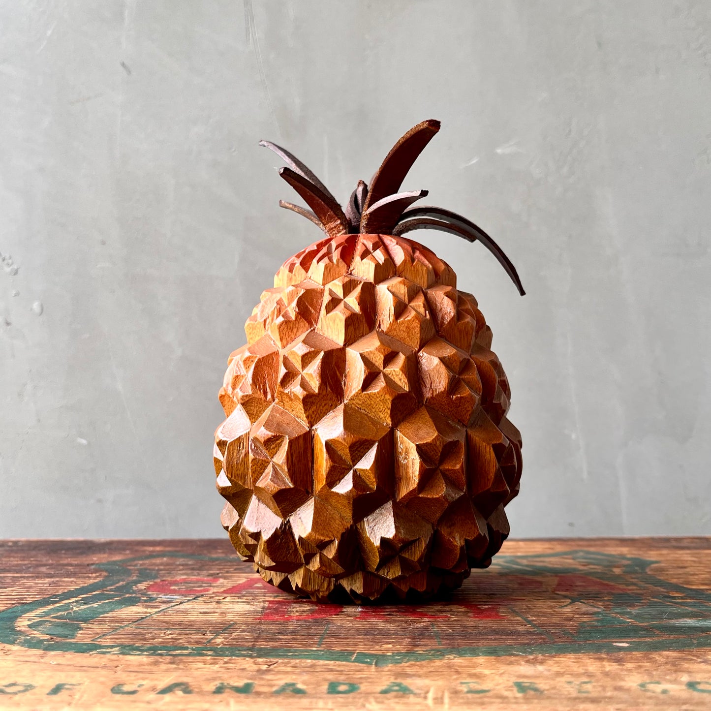 【USA vintage】Wooden Pineapple Objet