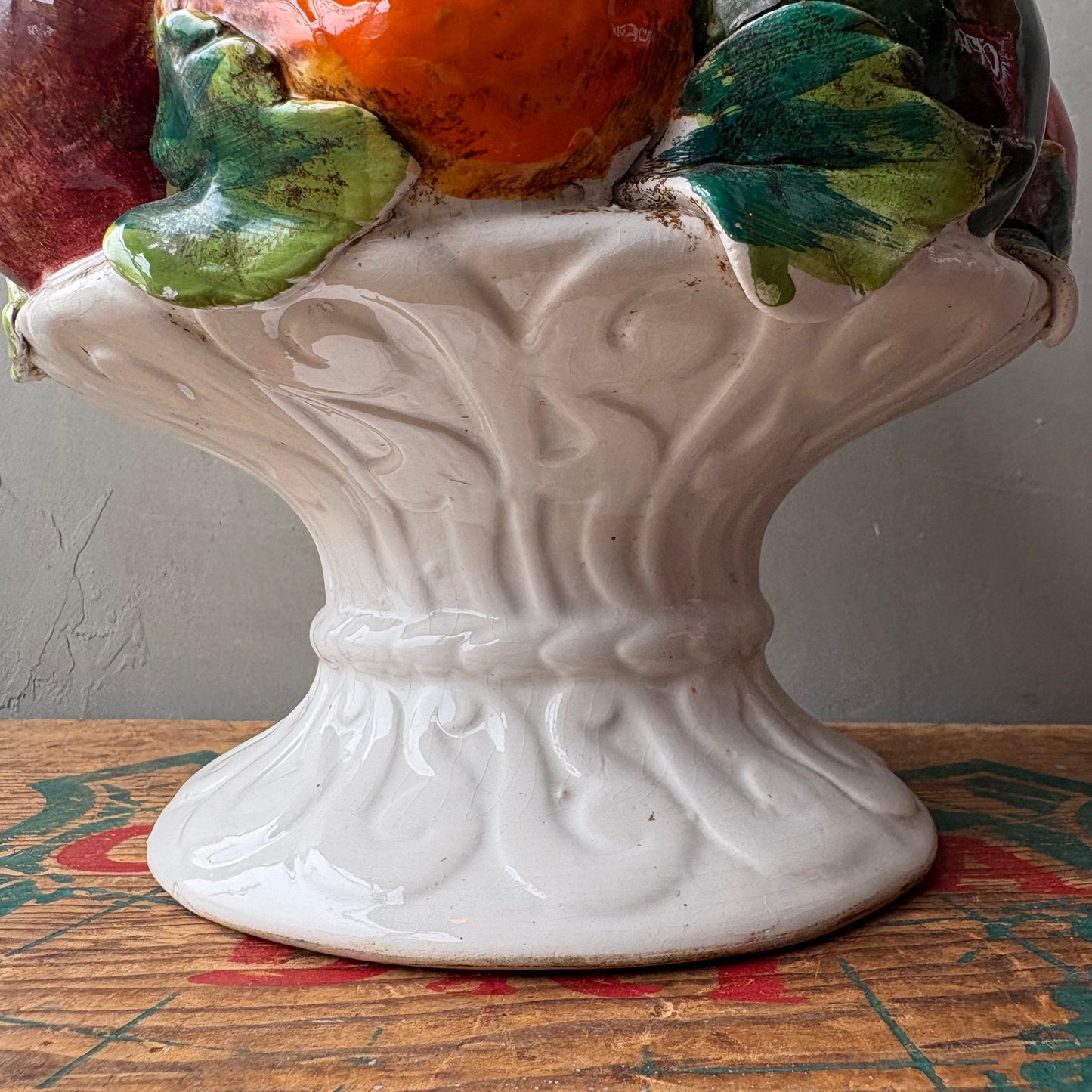 【Italy vintage】majolica fruits bowl