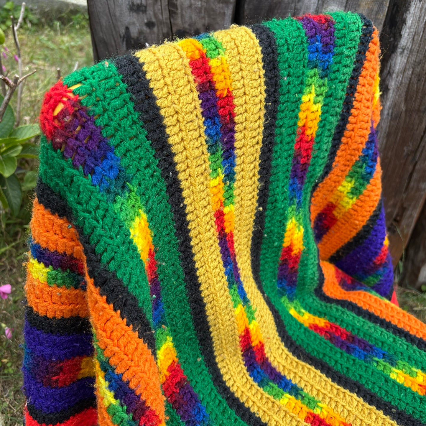 【USA vintage】granny blanket rainbow