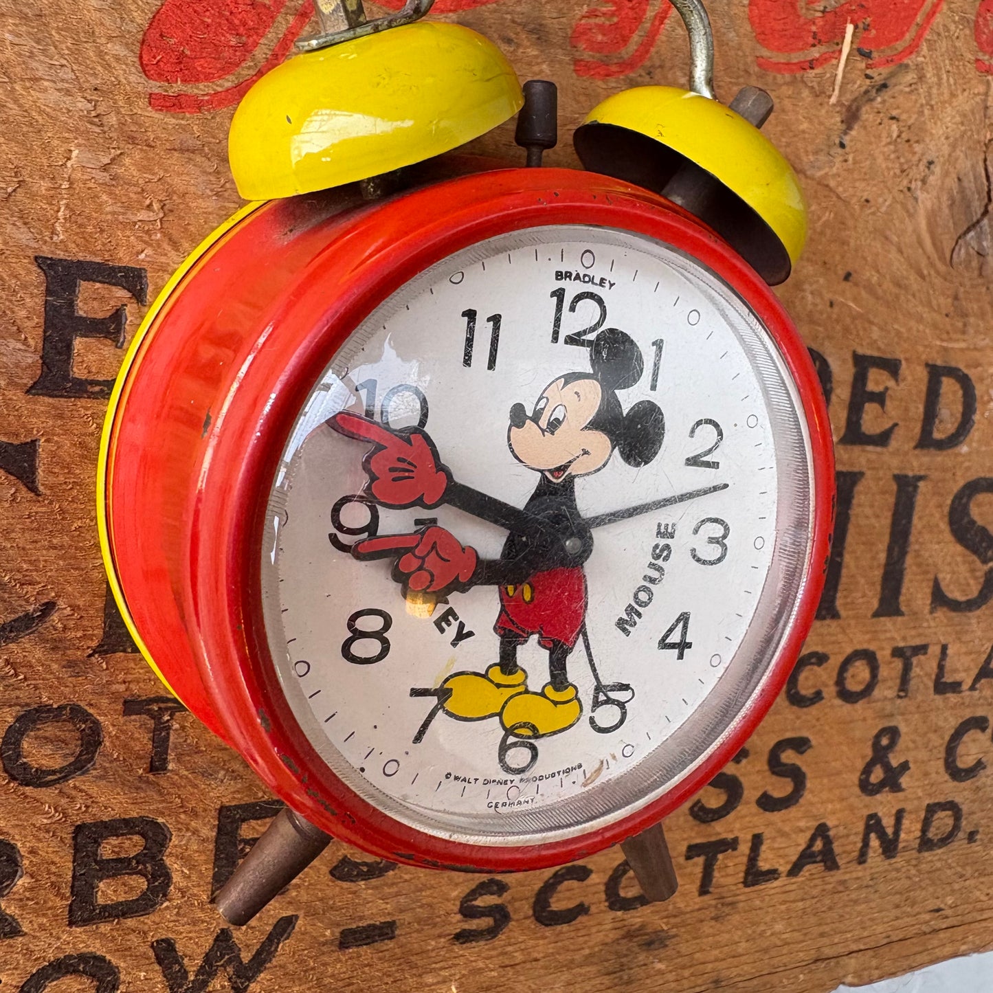 【1960s Germany vintage】BRADLEY Mickey Mouse Alarm Clock