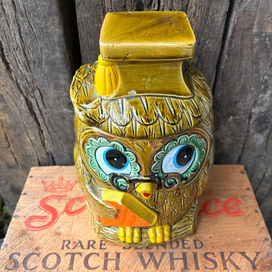 【1970s JAPAN vintage】Green Owl Cookie Jar