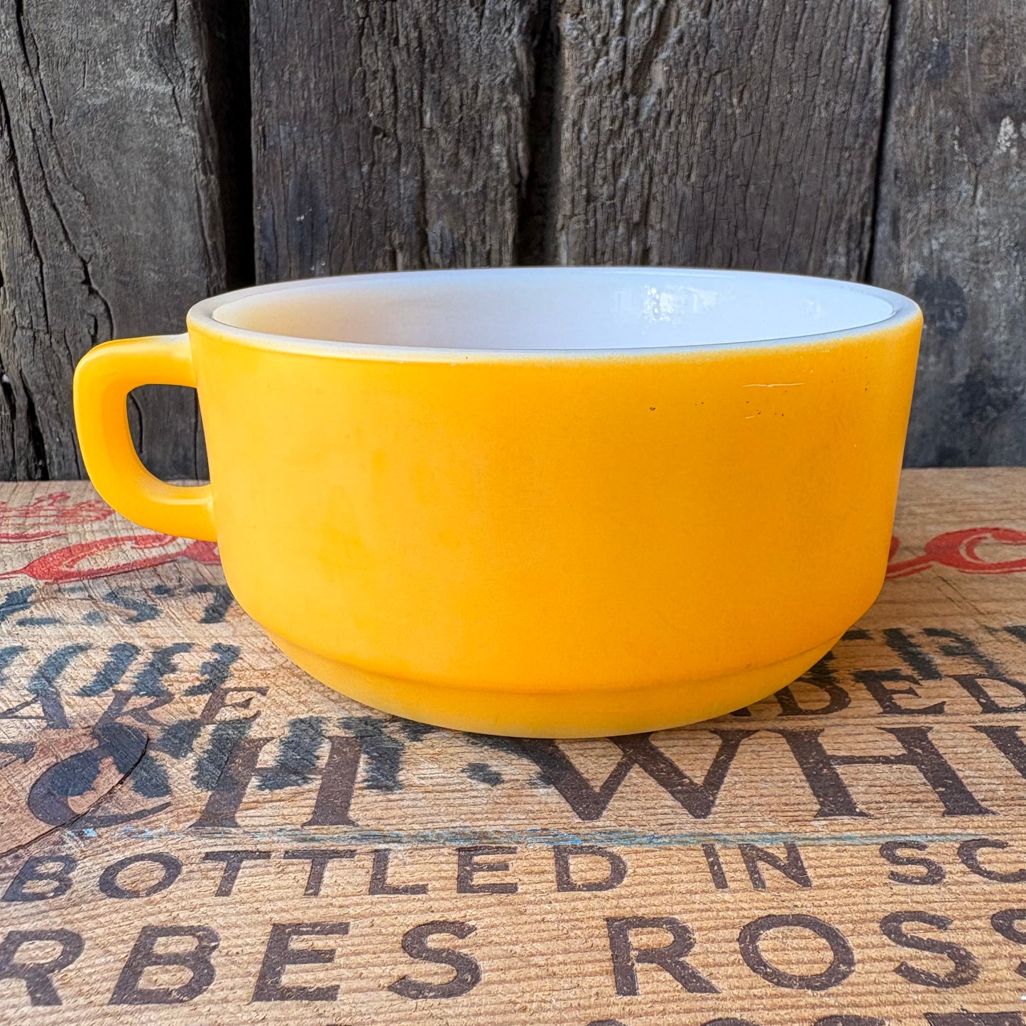 【1960-1976 USA vintage】Fire-King Yellow Soup Mug
