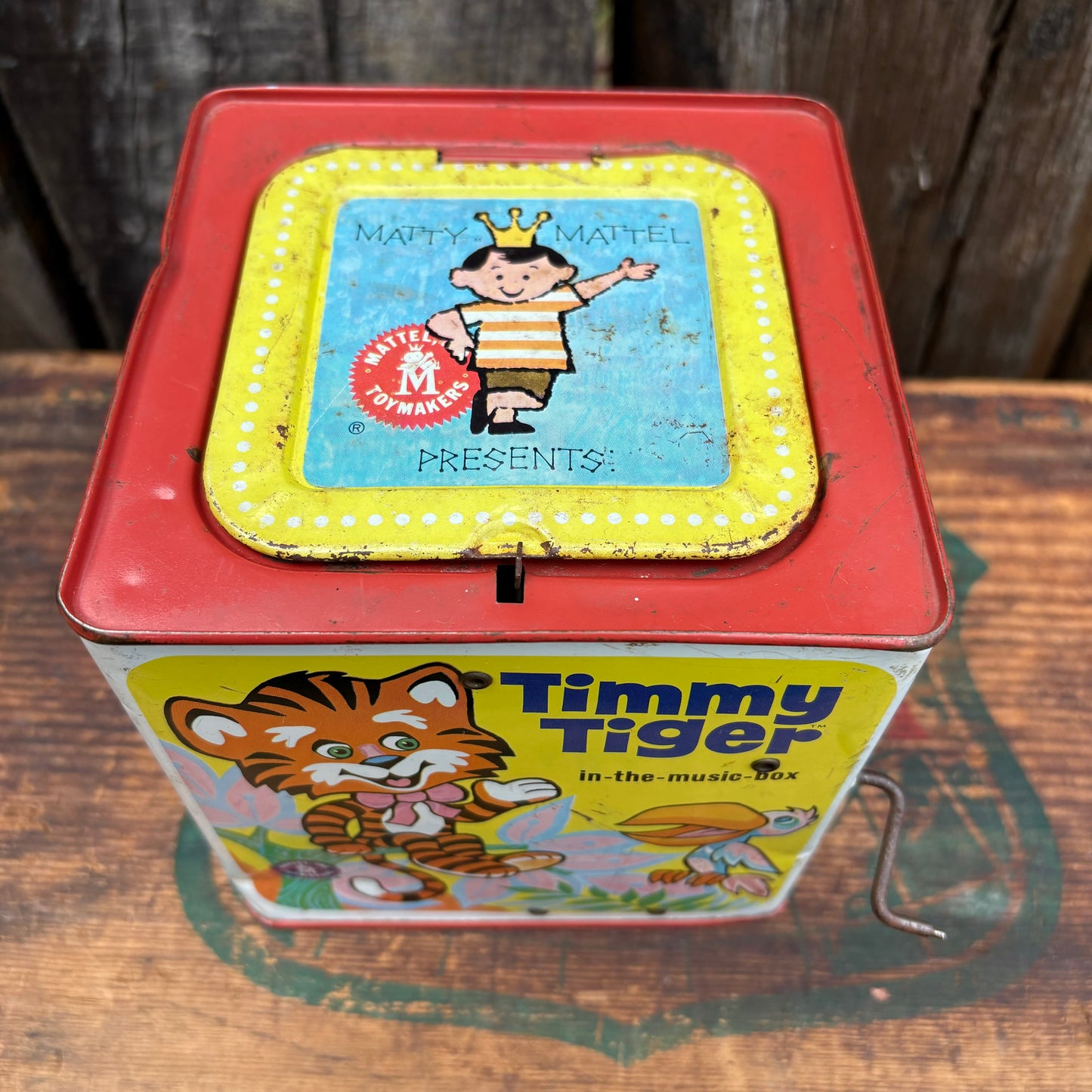 【1968 USA vintage】MATTEL Timmy Tiger in-the-music-box