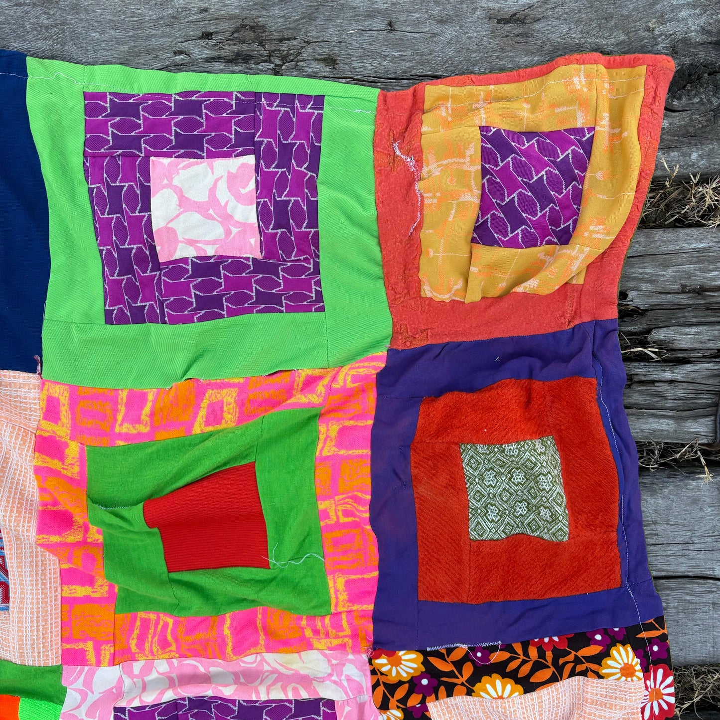 【USA vintage】Psychedelic Patchwork quilt
