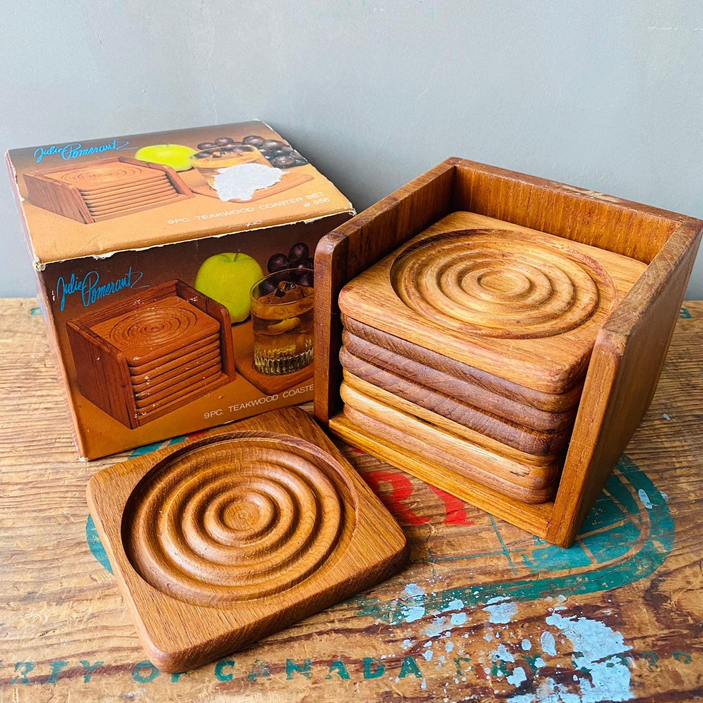 【vintage】GOOD WOOD coaster set