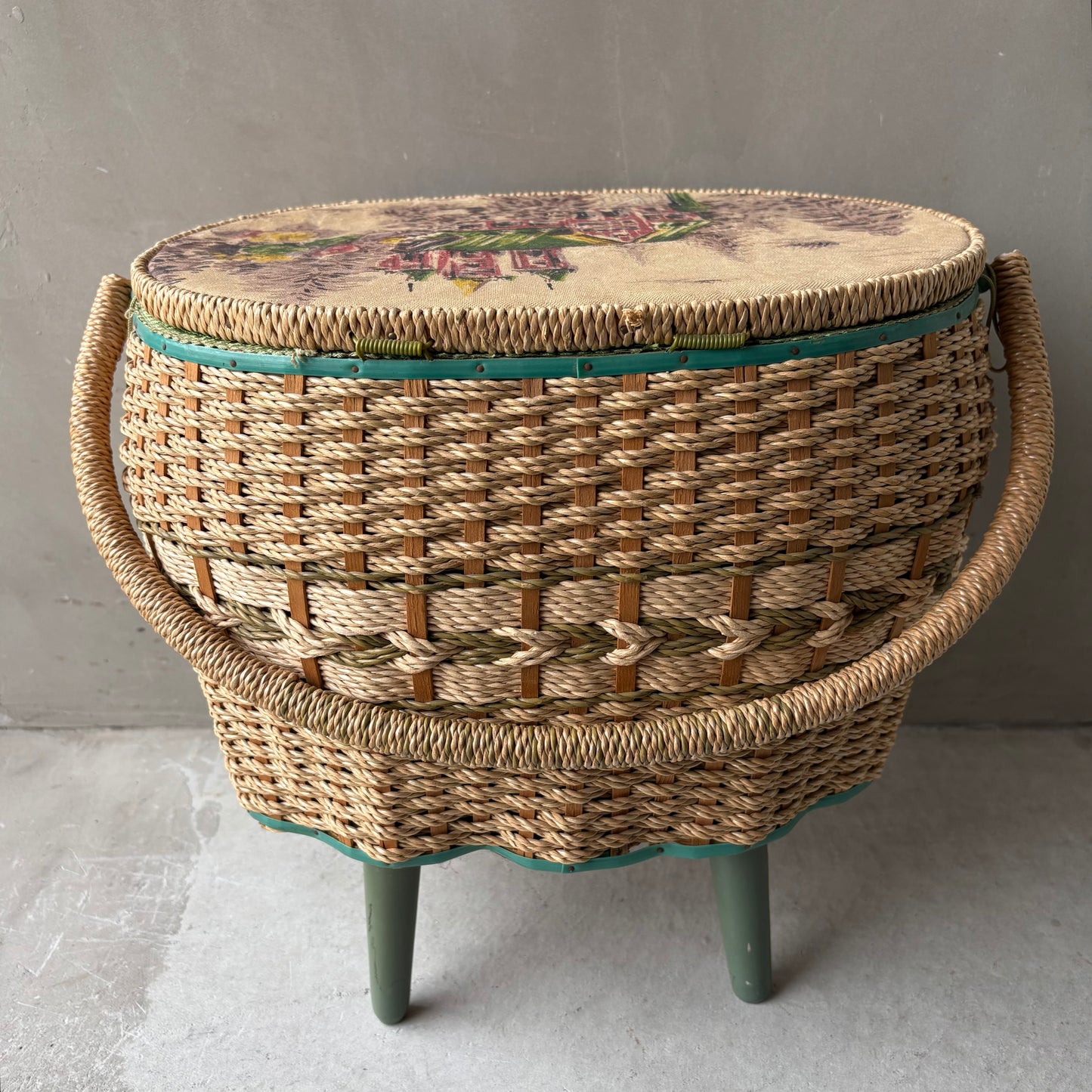 【1950-60s USA vintage】Sewing Basket