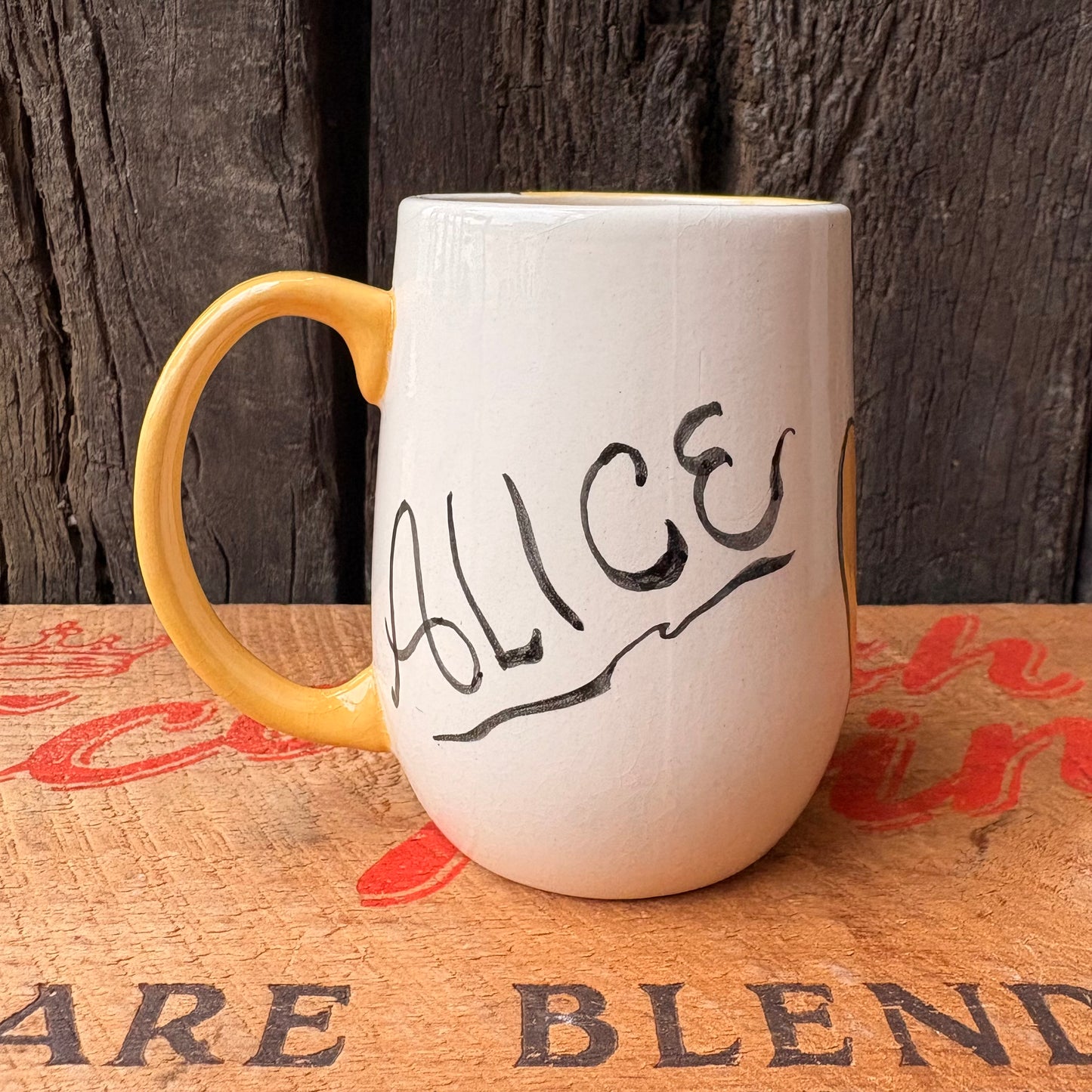 【1970s USA Vintage】 Hand-Painted Girl Character Mug