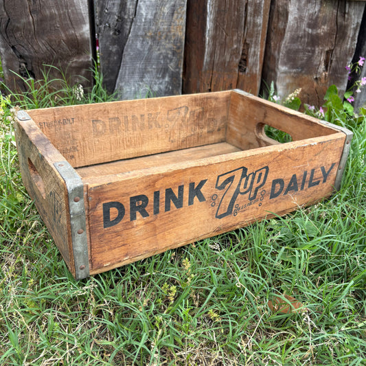 【1970s USA vintage】7UP Wooden Crate
