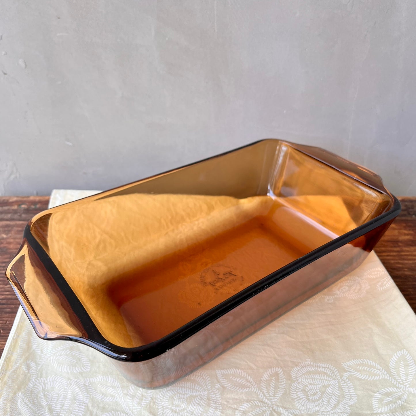 【1960s USA vintage】Fire-King Loaf Pan Amber