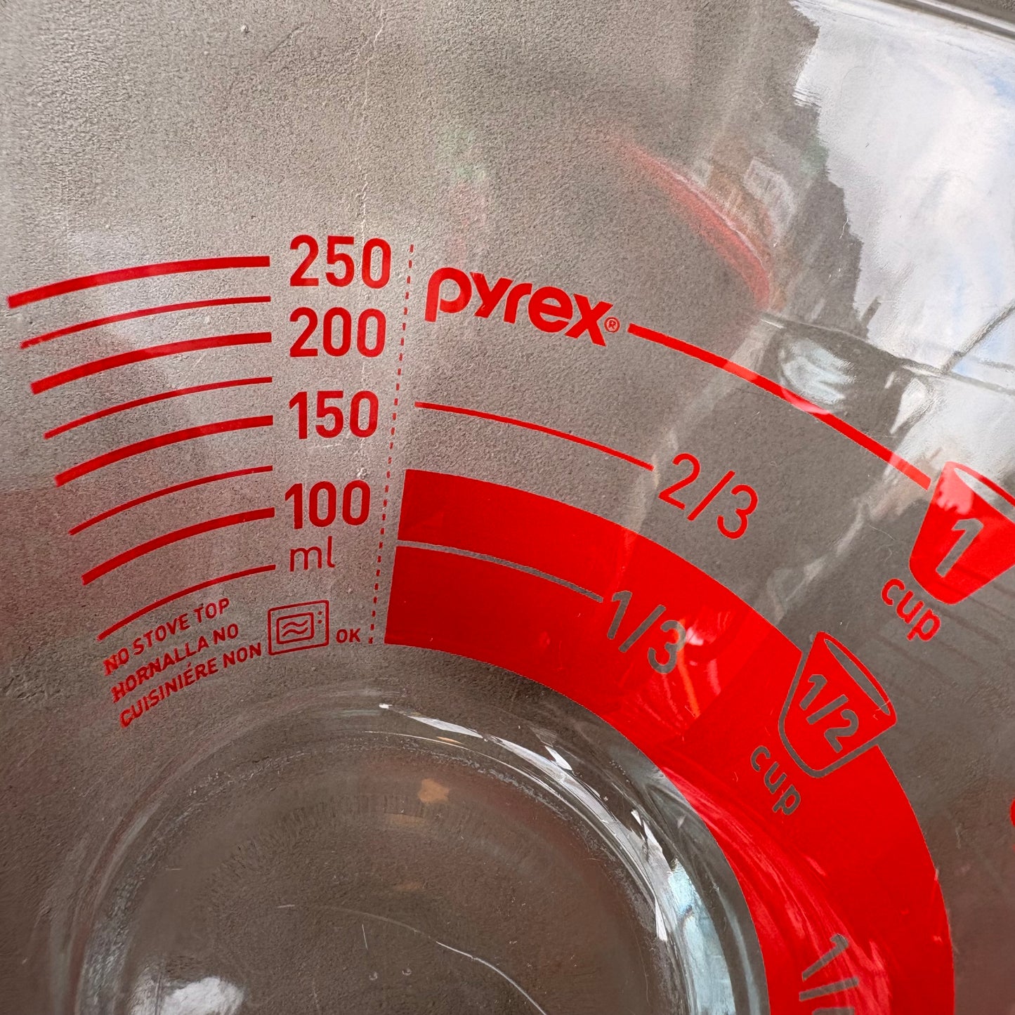 【1990s USA vintage】PYREX 1Cup Glass Measuring Cup 250ml