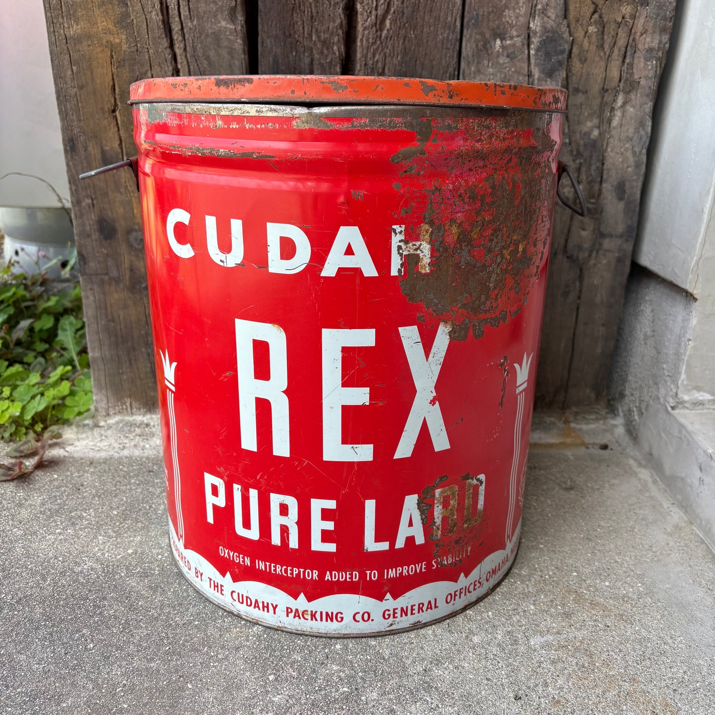 【1960s USA vintage】CUDAHY’S “REX PURE LARD” Tin can
