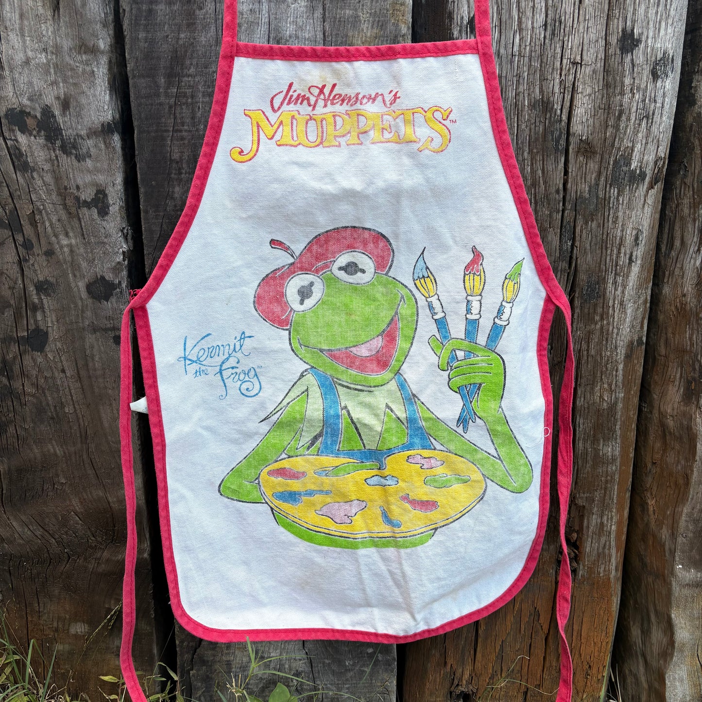 【1989 USA vintage】MUPPETS Kermit the Frog Little Artist Smock