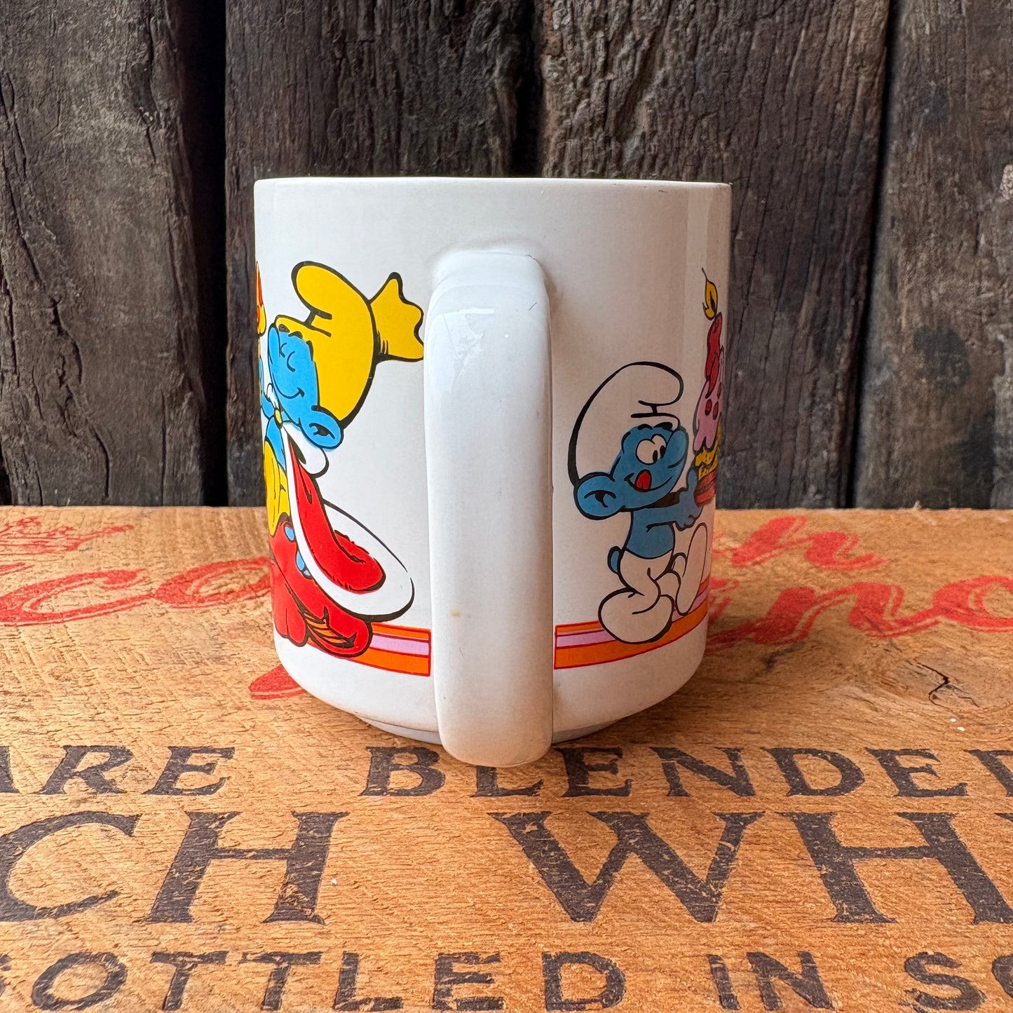 【1980s vintage】Smurfs Happy Birthday Mug