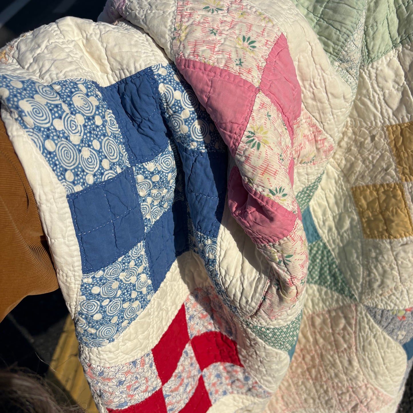 【USA vintage】feed sack antique quilt