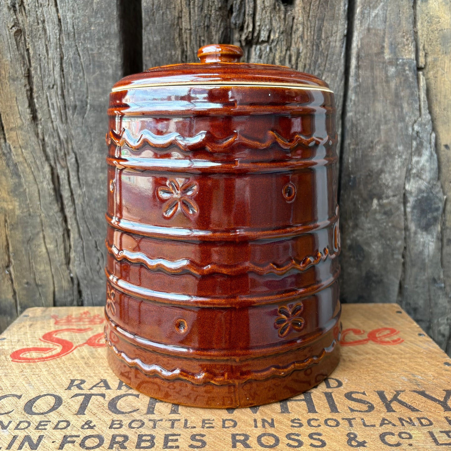 【1950s USA vintage】Marcrest Oven Proof Stoneware Cookie Jar