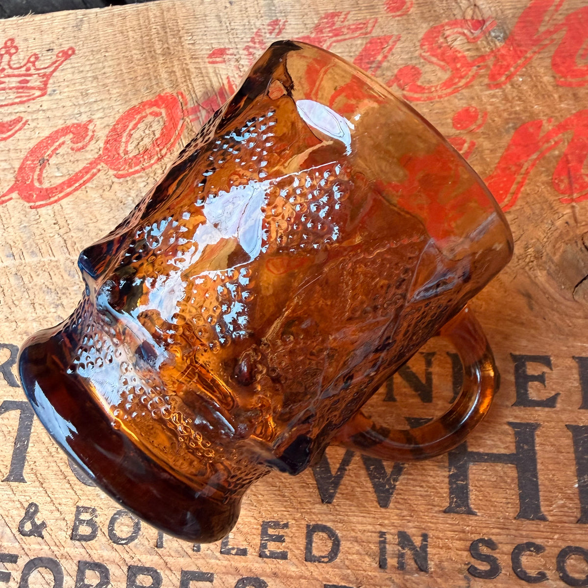 【1977- USA vintage】Fire-King Kimberley mug Amber