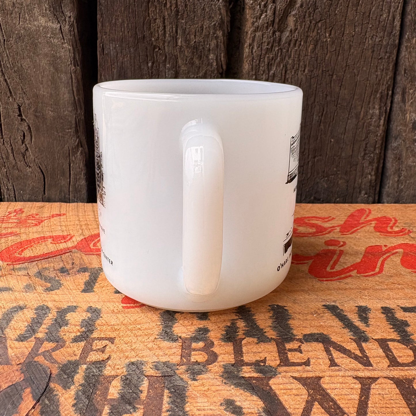 【USA vintage】FEDERAL Glass CHICAGO Milk Glass Mug