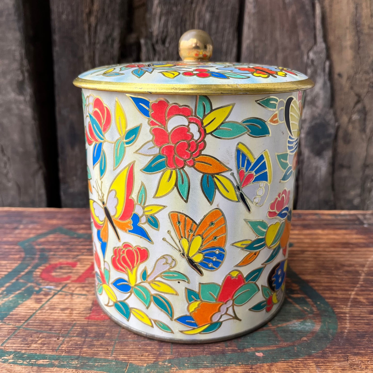 【England vintage】Daher Butterfly Tin Can