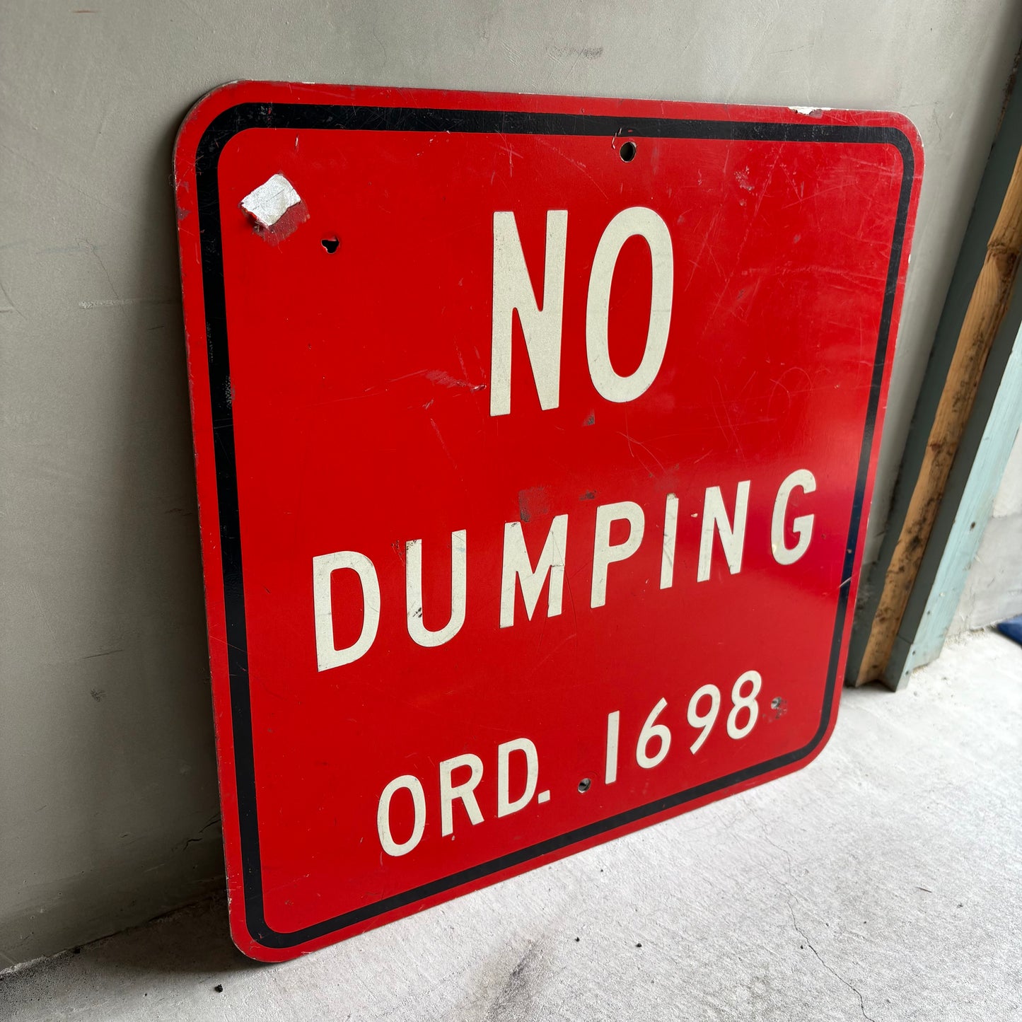 【1970s-1990s USA vintage】NO DUMPING Metal Road Sign