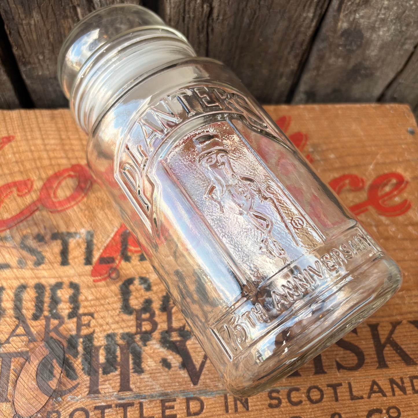 【1980s USA vintage】Mr. Peanut 75th Anniversary Glass Jar