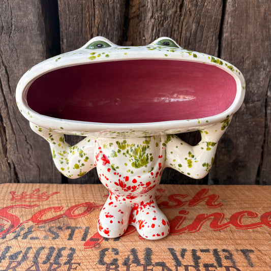 【1970s USA vintage】Ceramic Frog Candy Dish