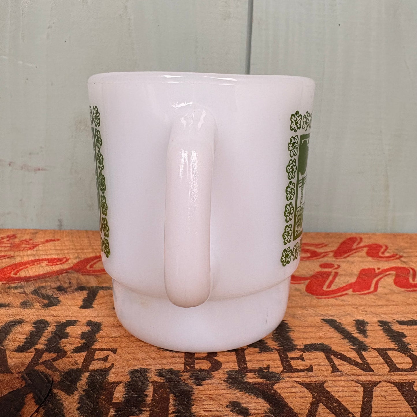 【1960-1976 USA vintage】Fire-King Apple on the mat Green Mug