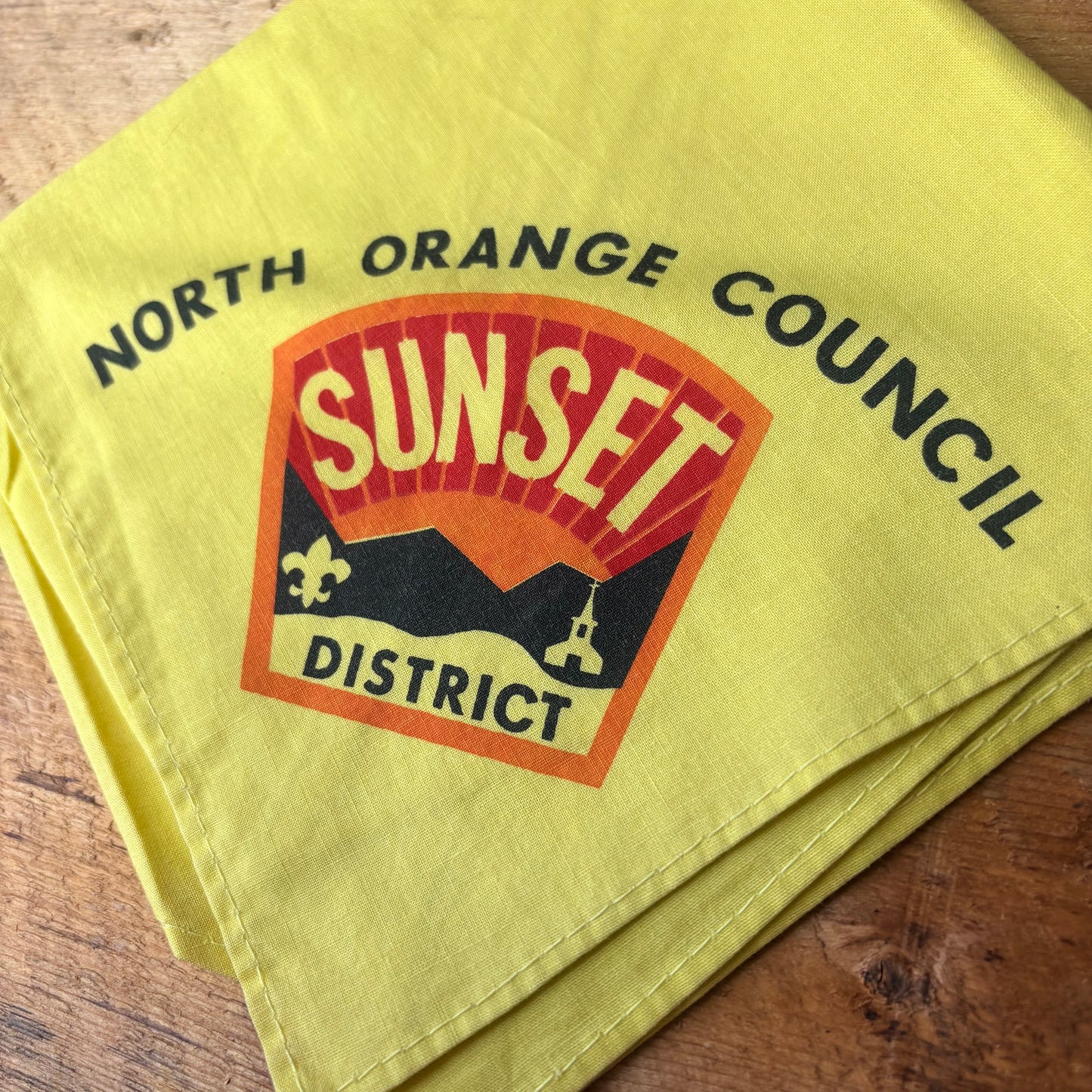 【1970s-1980s USA vintage】North Orange Council SUNSET District Bandana