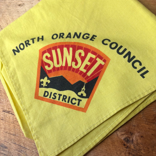 【1970s-1980s USA vintage】North Orange Council SUNSET District Bandana