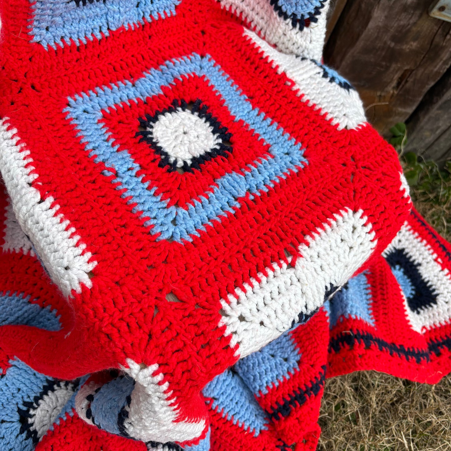 【USA vintage】Granny Square Blanket