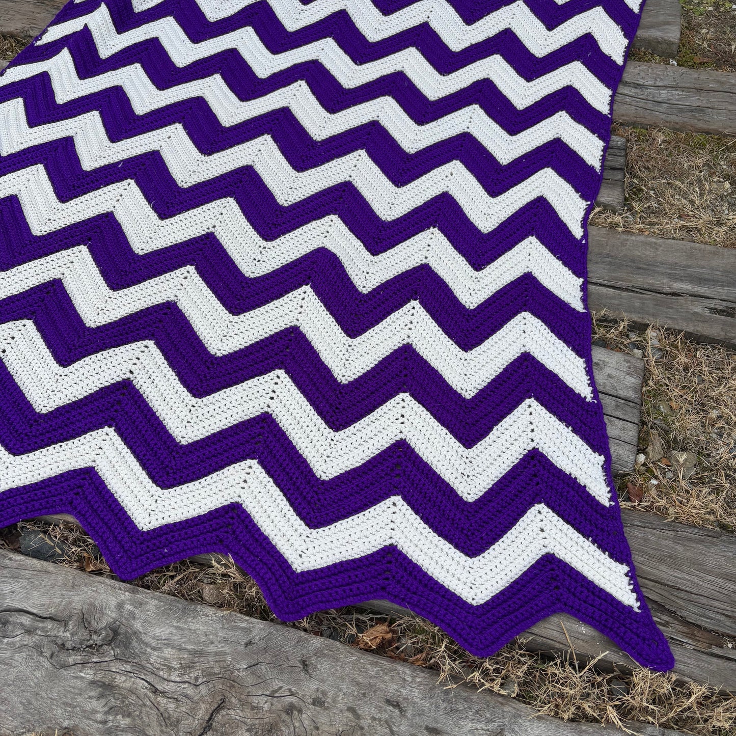 【USA vintage】granny blanket purple