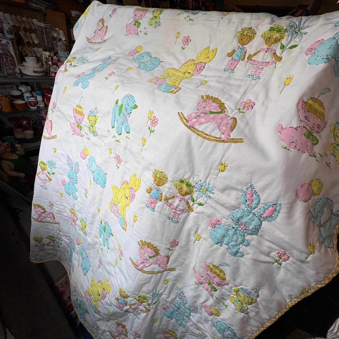 【1950s-1960s USA vintage】antique baby quilt