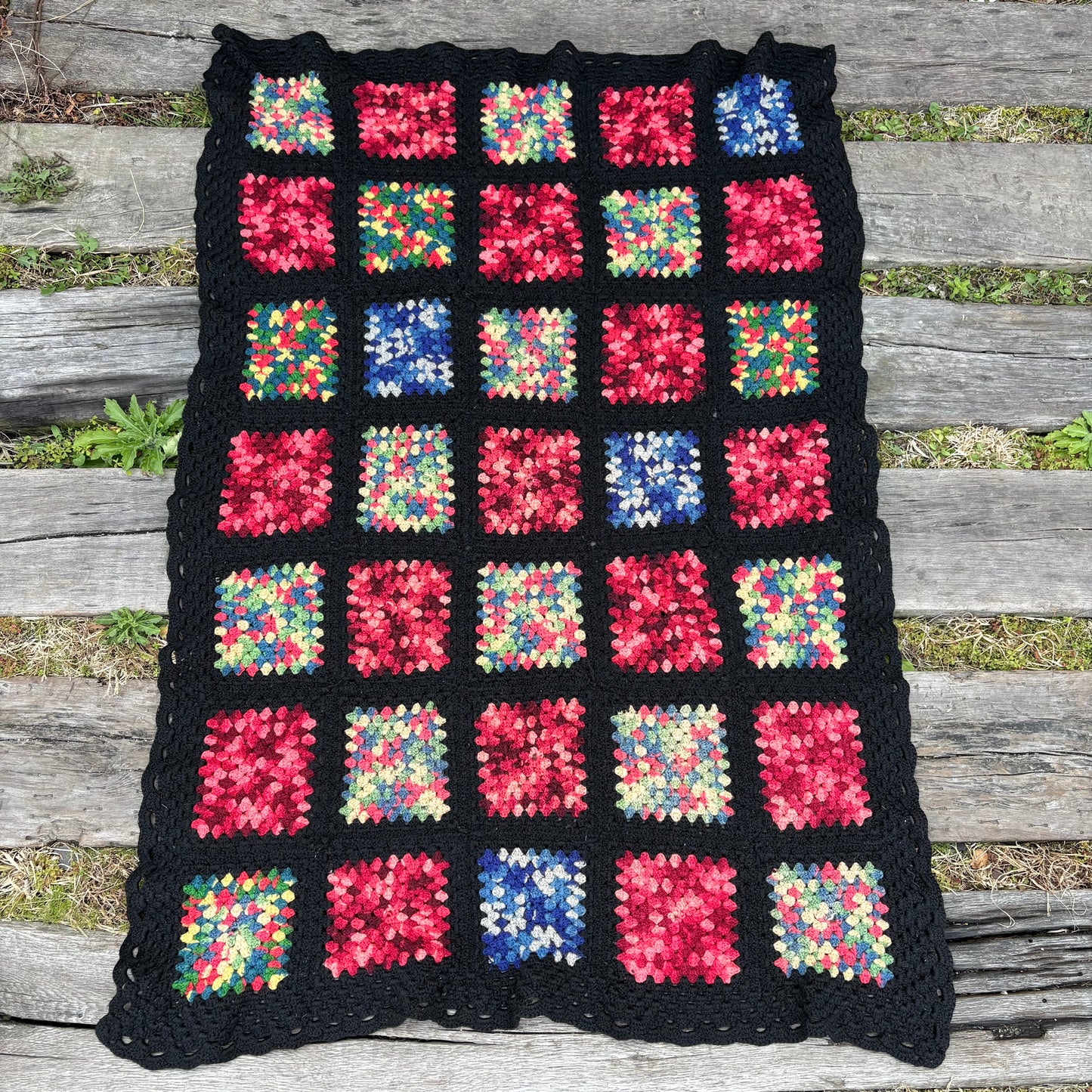 【USA vintage】Granny Square Blanket