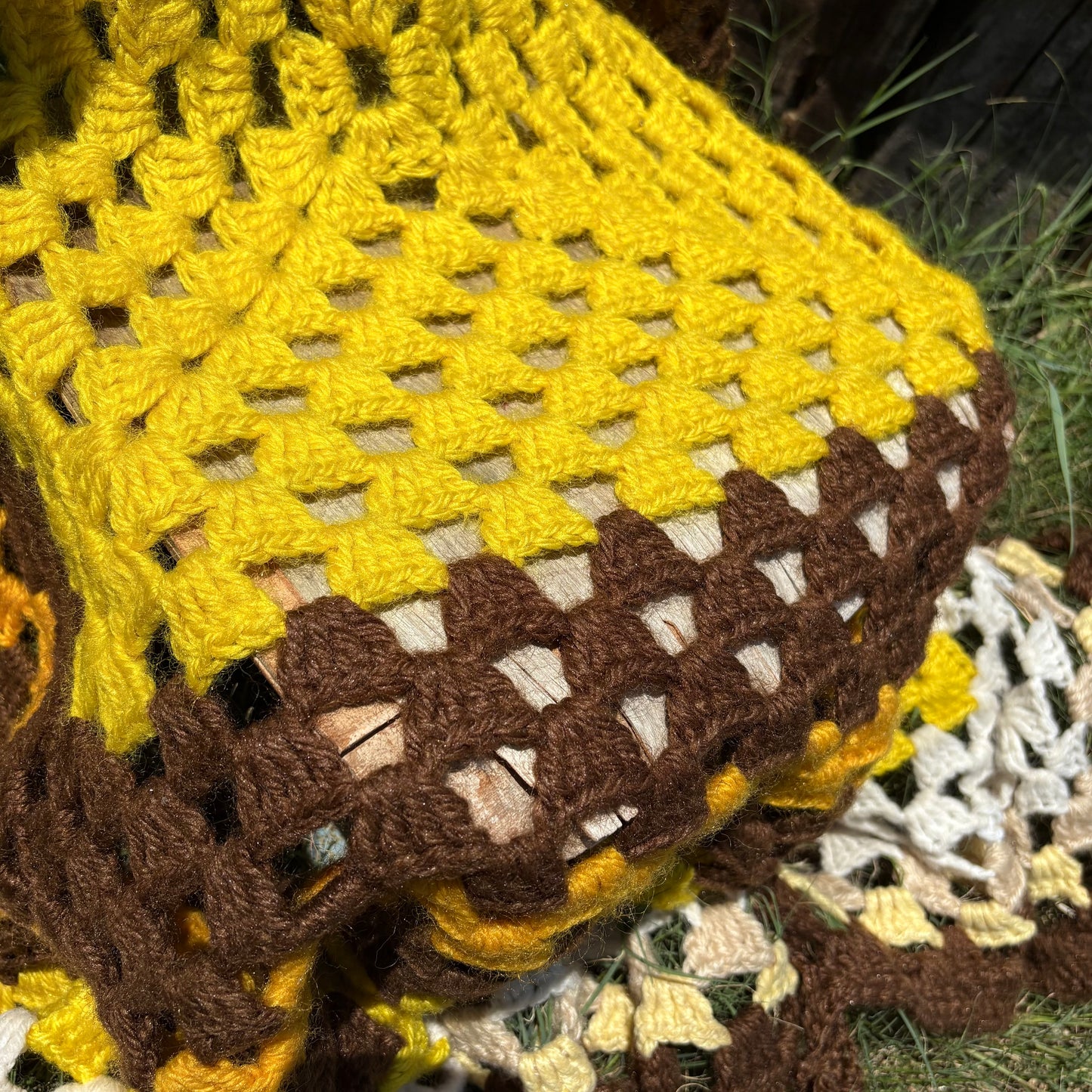 【USA vintage】Granny Square Blanket