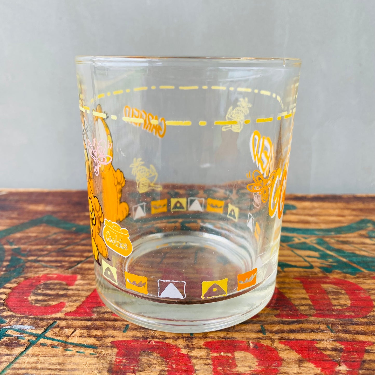 【vintage】LUKEY Garfield glass