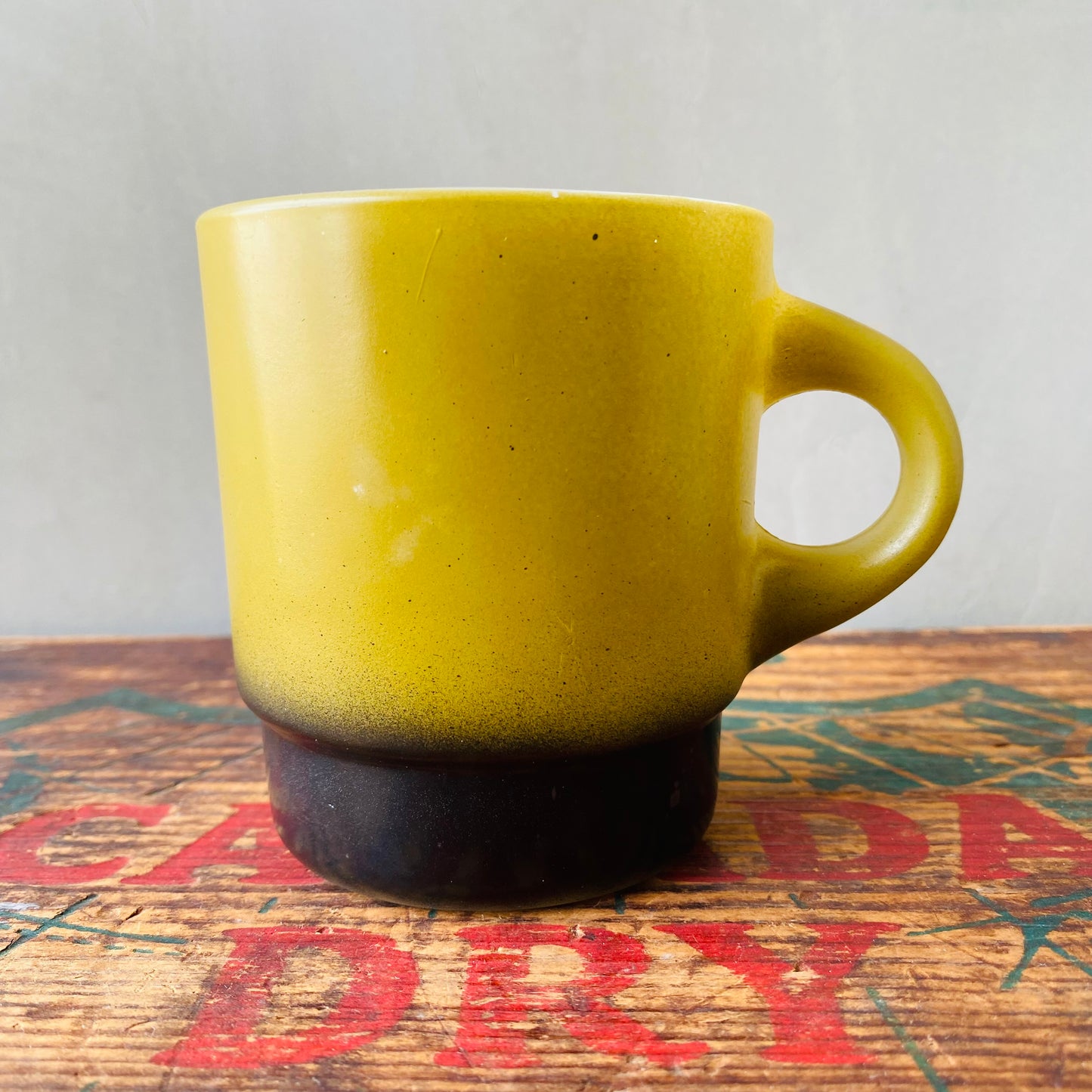 【1960s USA vintage】Fire-King mug Yellow×Black