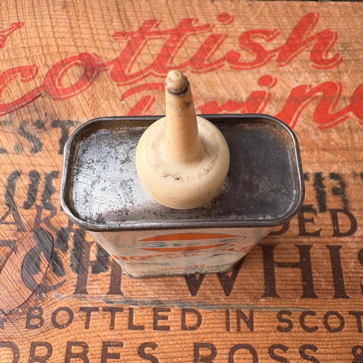 【1940-50s USA vintage】Gulf Household Oil Metal Can