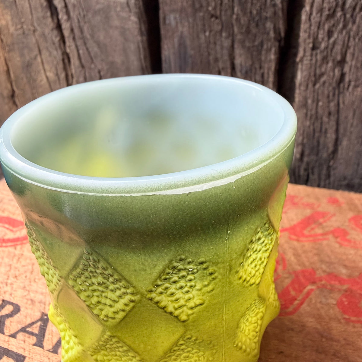 【1960s-1976 USA vintage】Fire-King Kimberley mug Green