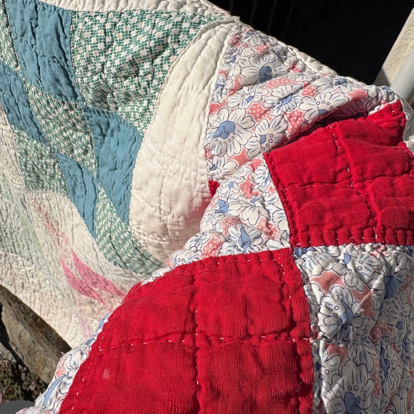 【USA vintage】feed sack antique quilt