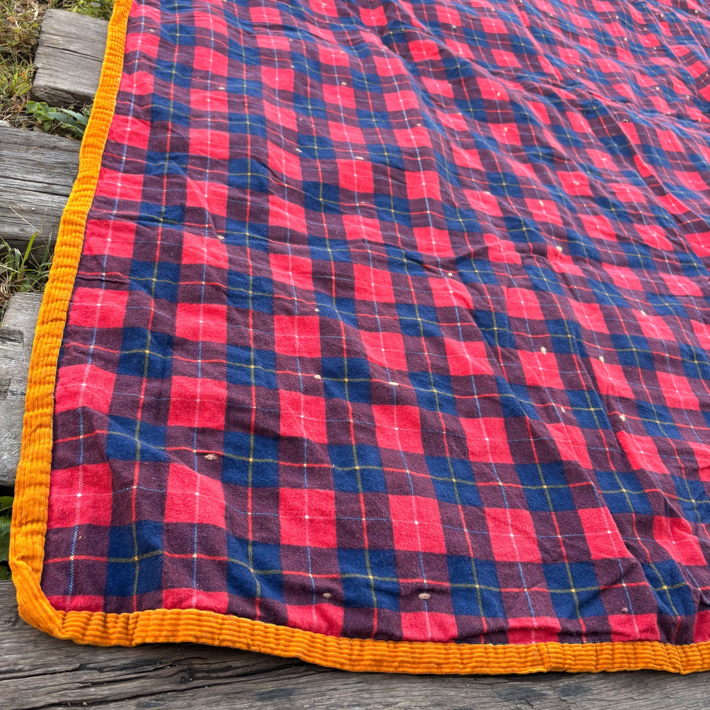【USA Vintage】 Handmade Patchwork Quilt Blanket