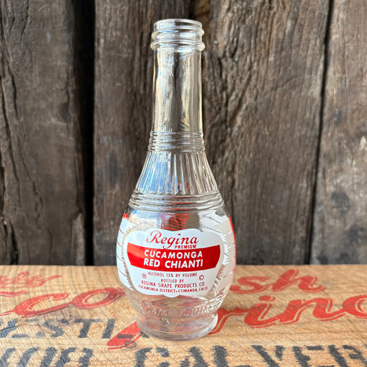 【1960s-1970s USA vintage】REGINA Cucamonga Red Chianti Glass Bottle