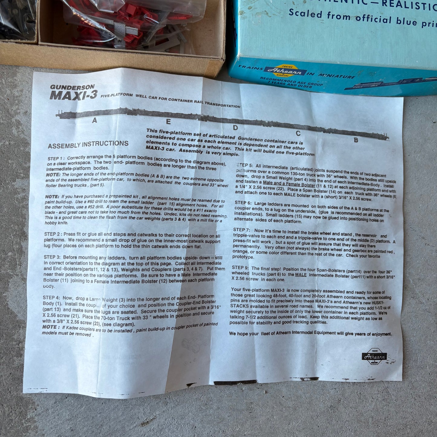 【USA vintage】Athearn GUNDERSON MAXI-3 HO Scale Kit