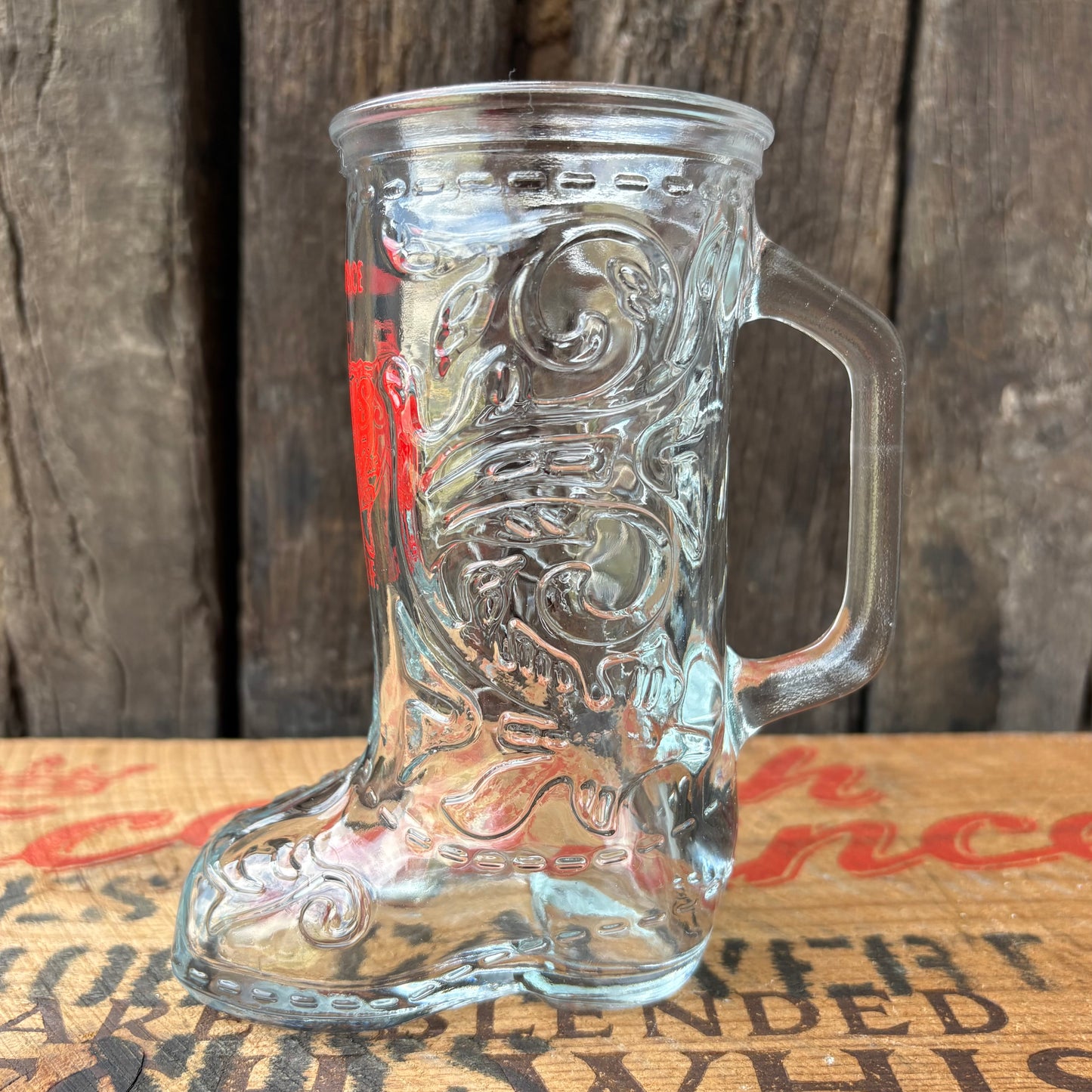 【1970s-1980s USA vintage】Texas Loosey's boots glass