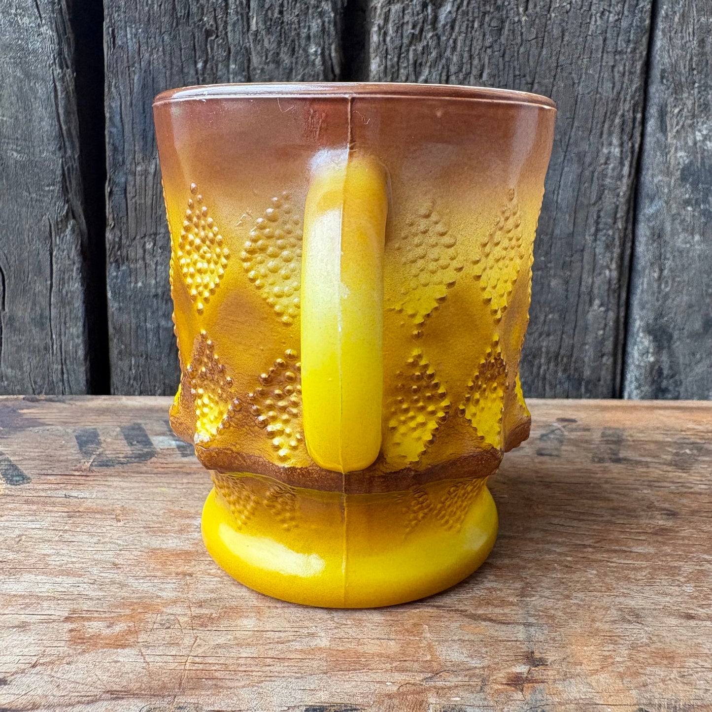 【1960s-1976 USA vintage】Fire-King Kimberley mug Yellow