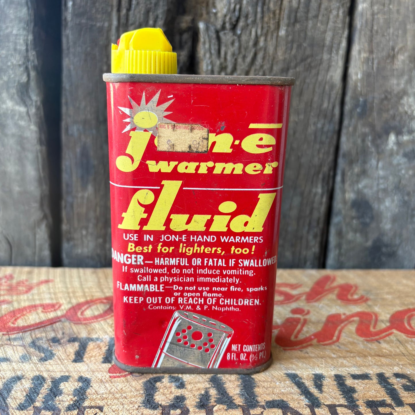【1950s USA vintage】Jon-e Hand Warmer Fluid Advertising Tin Can