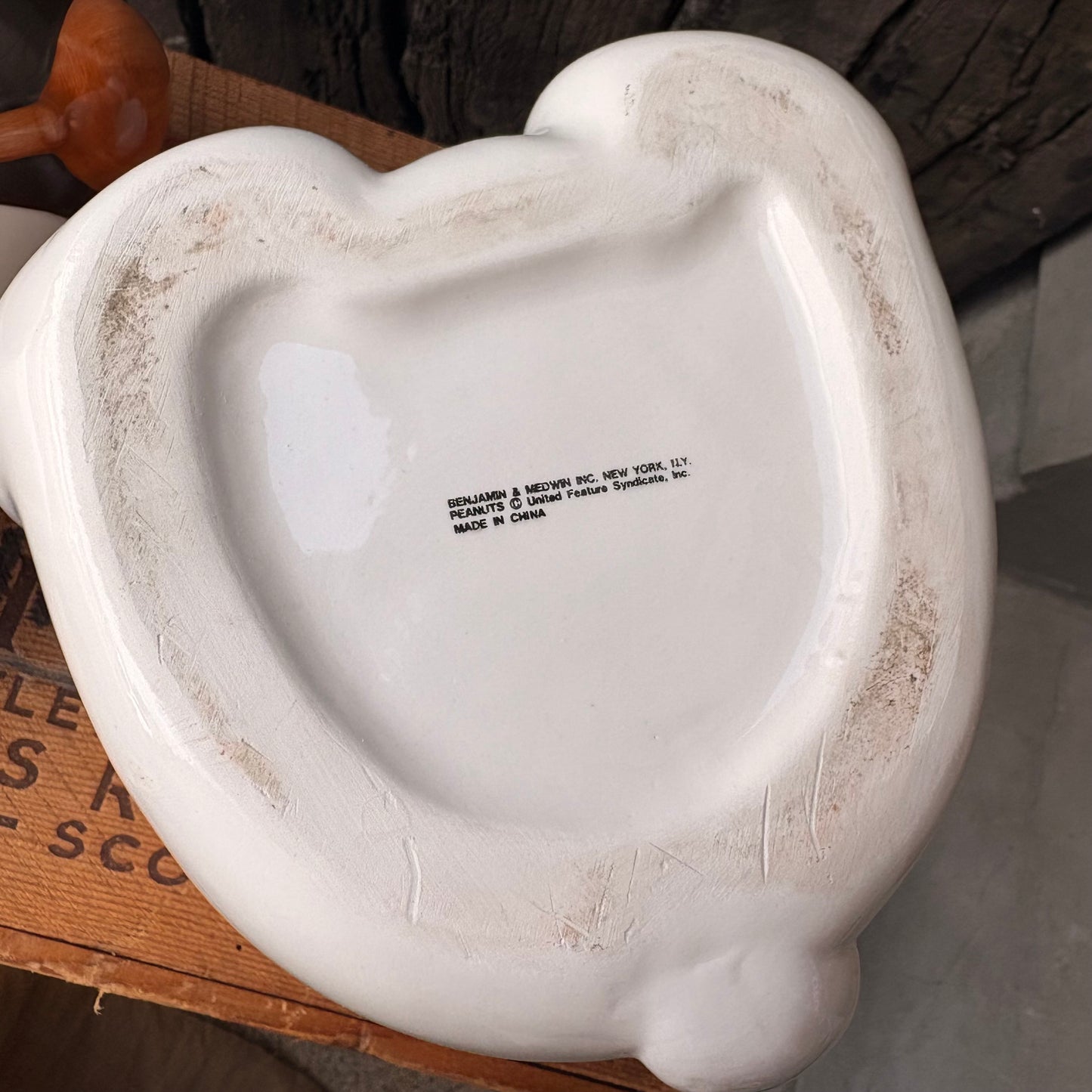 【1990s vintage】SNOOPY Flying Ace Cookie Jar Peanuts Benjamin & Medwin